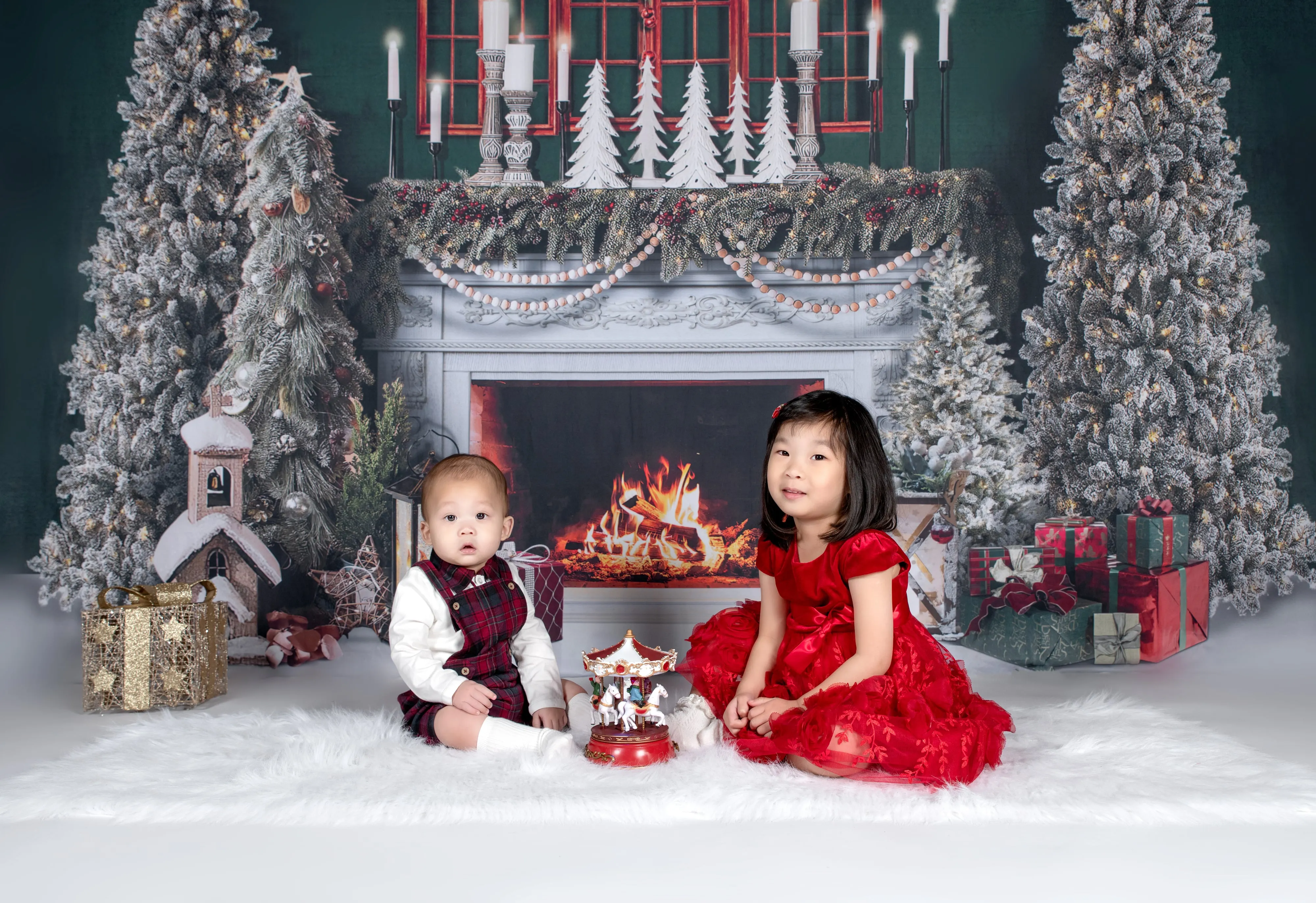 Placeholder — Christmas studio siblings shot